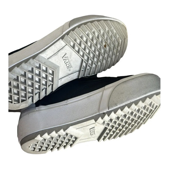 Vans Old Skool Stacked Shiny Black Leather Platform Sneaker Y2K Grunge W Size 6 - Picture 4 of 7